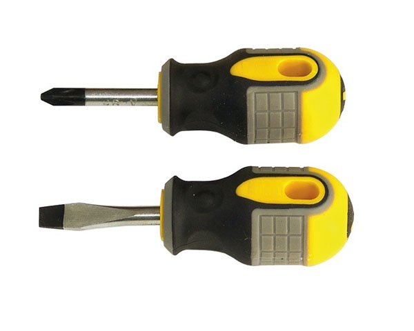 Obeng Mini Handgrip Karet Abu-Abu / Kuning